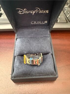 Crislu Disney Parks Multicolor 'Disney' Letter Ring size 7